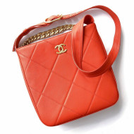 Chanel Hobo Bag in Calfskin AS2844 Orange-Red 2021 