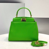 Fendi Peekaboo Mini Lambskin Bag Apple Green 2021 2590