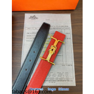 Hermes Epsom Reversible Leather Belt 3.2cm Red 2021 10807