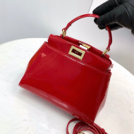 Fendi Peekaboo Mini Patent Leather Bag Apple Red 2021 2590