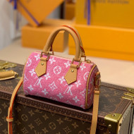 Louis Vuitton Nano Speedy Mini Bag in Monogram Jacquard Denim M81213 Pink 2022