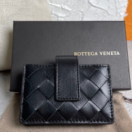 Bottega Veneta Intreccio Leather Multi Card Case Wallet 30303 Black 2021