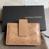 Bottega Veneta Intreccio Leather Multi Card Case Wallet 30303 Almond Beige 2021
