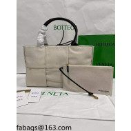 Bottega Veneta Arco Tote Bag in Maxi-Woven Canvas Natural/Black 2021 614486
