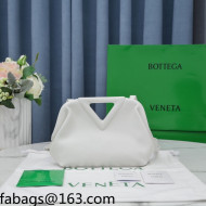 Bottega Veneta Calfskin Small Point Top Handle Bag Chalk White 2021