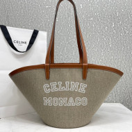 Celine Medium Couffin Shopping Bag in Grey Textile 2021