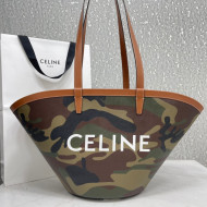 Celine Medium Couffin Shopping Bag in Camouflage Print Canvas Khaki 2021