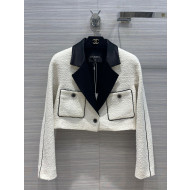 Chanel Tweed Short Jacket CHJ40102 White/Black 2022