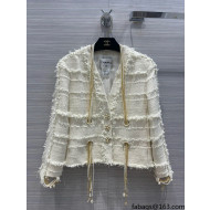 Chanel Tweed Jacket with Chians and Pearls CHJ40103 2022
