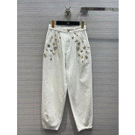 Chanel Jeans with Badges CHJ40109 White 2022