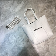 Balenciaga Everyday XXS Mini Tote Bag in White Grained Calfskin 2022 