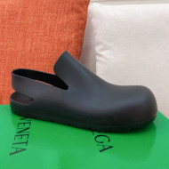 Bottega Veneta Rubber Puddle Slingback Flat Shoe Black 2021