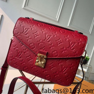 Louis Vuitton Pochette Métis Monogram Embossed Leather Shoulder Bag M41485 Red 2021