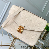 Louis Vuitton Pochette Métis Monogram Embossed Leather Shoulder Bag M44738 White 2021