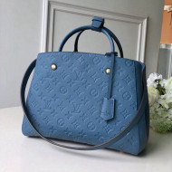 Louis Vuitton Montaigne MM Bag in Monogram Empreinte Embossed Leather M41048 Blue 2021