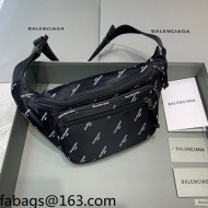 Balenciaga Logo Canvas Belt Bag Black 2021 16