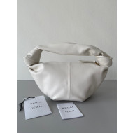Bottega Veneta Double Knot Mini Top Handle Bag White Leather 2022 629635 