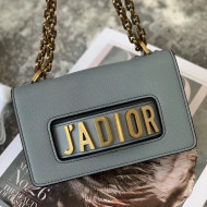 Dior J'Adior Mini Flap Chain Bag in Palm Grained Leather Dusty Blue 2019