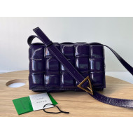 Bottega Veneta Padded Cassette Deerskin Leather Crossbody Messenger Bag Raisin Purple 2022