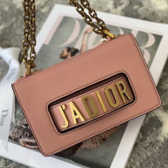 Dior J'Adior Mini Flap Chain Bag in Palm Grained Leather Light Pink 2019