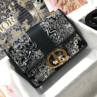 Dior 30 Montaigne Bag in Navy Blue Toile de Jouy Embroidery 2021 M9203