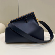 Fendi First Medium Leather Bag 80018L Deep Blue 2022 