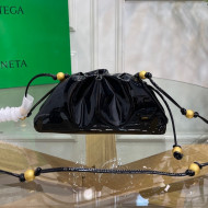 Bottega Veneta The Mini Pouch Clutch Bag in Black Brush Leather 2021 680186