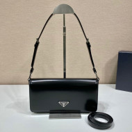 Prada Brushed Leather Prada Femme Bag 1BD323 Black 2022