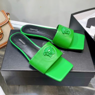 Versace Lambskin Flat Side Sandals Green 2022 032641