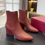 Salvatore Ferragamo Viva Calfskin Chelsea Boots 5.5cm Maple Brown 2021