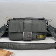 Fendi Men's Baguette Porter Nylon Medium Shoulder Bag/Belt Bag Grey 2021