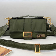 Fendi Men's Baguette Porter Nylon Medium Shoulder Bag/Belt Bag Green 2021