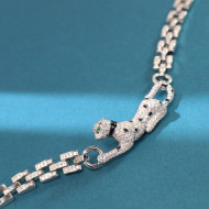 Cartier Leopard Crystal Bracelet/Necklace Silver 2021 082562