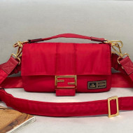 Fendi Men's Baguette Porter Nylon Medium Shoulder Bag/Belt Bag Red 2021