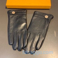 Louis Vuitton LV Lambskin and Cashmere Gloves 21 Black 2020