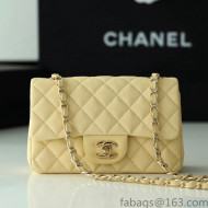 Chanel Grained Calfskin Mini Classic Flap Bag Yellow A01116 Original Quality 2022