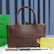Bottega Veneta Arco Tote Bag in Maxi-Woven Lambskin Burgundy/Yellow 2021 614486