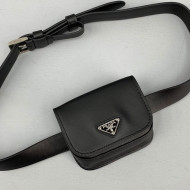 Prada Leather Belt with Pouch 1CC500 Black 2021