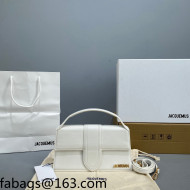 Jacquemus Le Bambino Leather Medium Crossbody Bag White 2021