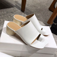 Maison Margiela Tabi Leather Mules Sandals White 2021