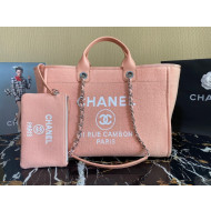 Chanel Deauville Mixed Fibers Large Shopping Bag A66941 Peach Pink 2022 04