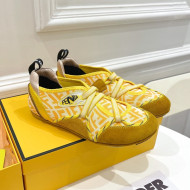 Fendi Flex Sneakers in Yellow Suede and Mesh 2021