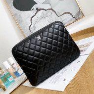 Chanel Lambskin Medium Cosmetic Vanity Pouch Black 2022 08
