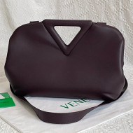 Bottega Veneta Medium Point Calfskin Top Handle Bag Grape Burgundy 2021