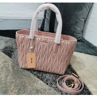 Miu Miu Matelasse Lambskin Leather Tote Bag 5BG163 Pink 2020