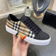 Burberry Check Calfskin Low-top Sneakers Black 01 2021 (For Women and Men)