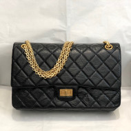 Chanel Large 2.55 Aged Calfskin Classic Flap Bag A37587 Black/Gold 2021