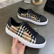Burberry Check Calfskin Low-top Sneakers Black 07 2021 (For Women and Men)