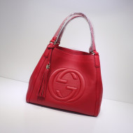Gucci Interlocking G Leather Medium Top Handle bag 282309 Red 2022