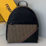 Fendi Men's Backpack in FF and Stripe Black/Brown Nylon 2020